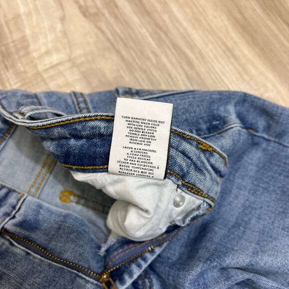 Oat New York Jeans women’s high rise wide leg crop Blue Raw Hem Denim Size 6/28 - Picture 11 of 11